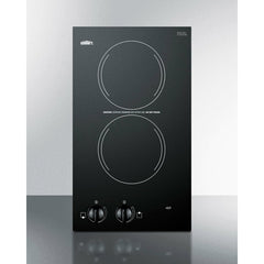 Summit 12" Wide 115V 2-Burner Radiant Cooktop with 2 Elements, Hot Surface Indicator, ADA Compliant, Push-to-Turn Knobs, Residual Heat Indicator Light - CR2110 - The Home Selection