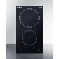 Summit 12" Wide 115V 2-Zone Induction Cooktop, Cord Included with 2 Elements, Hot Surface Indicator, ADA Compliant, Induction Technology, Child Lock - SINC2B115 - The Home Selection