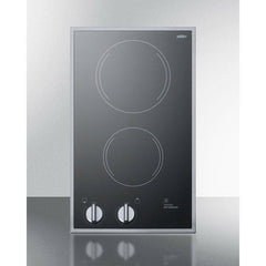 Summit 12" Wide 2 Burner Electric Cooktop - 220-240V - CR2B22ST - The Home Selection