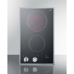 Summit 12" Wide 2 Burner Electric Cooktop - 220-240V - CR2B22ST - The Home Selection