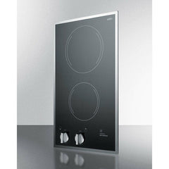 Summit 12" Wide 2 Burner Electric Cooktop - 220-240V - CR2B22ST - The Home Selection