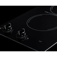 Summit 12" Wide 2-Burner Radiant Cooktop with 2 Elements, ADA Compliant, Glass Ceramic Surface, Push-to-Turn Knobs, Residual Heat Indicator Light - CR2220 - The Home Selection