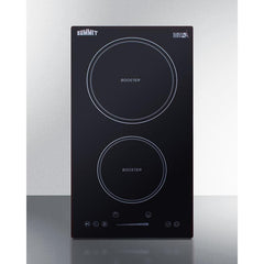 Summit 12" Wide 208-240V 2-Zone Induction Cooktop with 2 Elements, Hot Surface Indicator, ADA Compliant, Induction Technology, Child Lock, Safety Shut-Off Control - SINC2B230B - The Home Selection