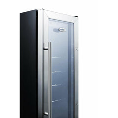 Summit 12" Wide Beverage Center with Glass Door, Factory Installed Lock, Adjustable Chrome Shelving, Digital Thermostat and Display - SCR1225B - The Home Selection