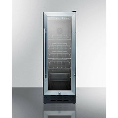 Summit 12" Wide Beverage Center with Glass Door, Factory Installed Lock, Adjustable Chrome Shelving, Digital Thermostat and Display - SCR1225B - The Home Selection