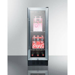 Summit 12" Wide Beverage Center with Glass Door, Factory Installed Lock, Adjustable Chrome Shelving, Digital Thermostat and Display - SCR1225B - The Home Selection