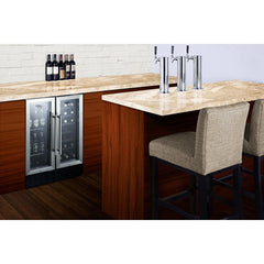Summit 12" Wide Built-In Wine Cellar with 21 Bottle Capacity, Right Hinge, Glass Door, With Lock, 6 Extension Wine Racks, Digital Control, LED Light, Compressor Cooling, ETL Approved - SWC1224B - The Home Selection