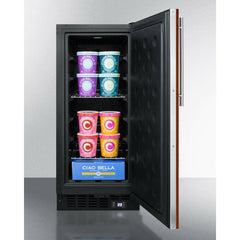 Summit 15" Built-In All-Freezer with 2.45 cu. ft. Capacity, Factory-Installed Lock, Adjustable Chrome Shelves, Frost-Free, Fingerprint Resistant, Digital Display - SCFF1533B - The Home Selection