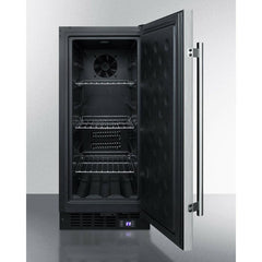 Summit 15" Built-In All-Freezer with 2.45 cu. ft. Capacity, Factory-Installed Lock, Adjustable Chrome Shelves, Frost-Free, Fingerprint Resistant, Digital Display - SCFF1533B - The Home Selection