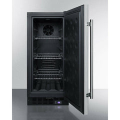 Summit 15" Built-In All-Freezer with 2.45 cu. ft. Capacity, Factory-Installed Lock, Adjustable Chrome Shelves, Frost-Free, Fingerprint Resistant, Digital Display - SCFF1533B - The Home Selection