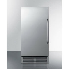 Summit 15" Clear Ice Maker with up to 50 lb Daily Production, 25 lb Storage Capacity, Energy Star, Automatic Defrost, Built In Pump, Insulated Storage Bin, in Stainless Steel - BIM44GCSS - The Home Selection