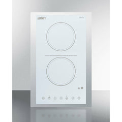 Summit 15" Wide 115V 2-Burner Radiant Cooktop with 2 Elements, Hot Surface Indicator, ADA Compliant, Schott Ceran Glass, Digital Touch Controls - CR2B15T - The Home Selection