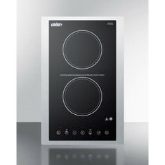 Summit 15" Wide 115V 2-Burner Radiant Cooktop with 2 Elements, Hot Surface Indicator, ADA Compliant, Schott Ceran Glass, Digital Touch Controls - CR2B15T - The Home Selection