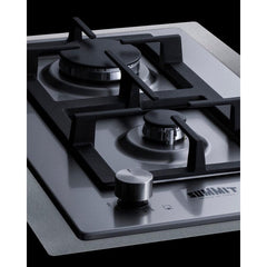 Summit 15" Wide 2-Burner Gas Cooktop In Stainless Steel - GCJ2SSTK15 - The Home Selection