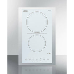 Summit 15" Wide 230V 2-Burner Radiant Cooktop with 2 Elements, Hot Surface Indicator, ADA Compliant, Schott Ceran Glass, Digital Touch Controls - CR2B23T - The Home Selection
