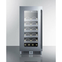 Summit 15" Wide Built-In Wine Cellar with 29 Bottle Capacity, Glass Door, With Lock, 5 Extension Wine Racks, Digital Control - CL155WC - The Home Selection