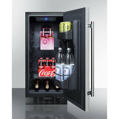 Summit 15" Wide Outdoor All-Refrigerator with 3 cu. ft. Capacity, 3 Glass Shelves, Right Hinge with Reversible Doors, with Door Lock, Frost Free Defrost LED Lighting, Digital Thermostat, Factory Installed Lock, - SPR316OS - The Home Selection