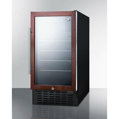 Summit 18" Wide Built-In Beverage Center (Panel Not Included) with 2.7 Cu. Ft. Capacity, Adjustable Chrome Shelves, Tempered Glass Door, LED Lighting, Digital Thermostat - SCR1841B - The Home Selection