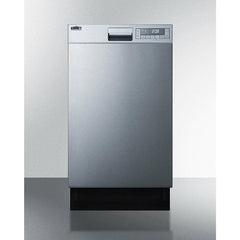 Summit 18" Wide Built-In Dishwasher with 5 Wash Cycles, 8 Place Settings, Soil Sensor, Energy Star Certified, in Stainless Steel - DW18SS4 - The Home Selection