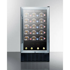 Summit 18" Wide Built-In Wine Cellar, ADA Compliant with 34 Bottle Capacity, Right Hinge, Glass Door, With Lock, 5 Extension Wine Racks, Digital Control, LED Light, Compressor Cooling, ETL Approved - SWC1840B - The Home Selection