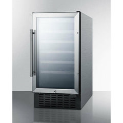 Summit 18" Wide Built-In Wine Cellar, ADA Compliant with 34 Bottle Capacity, Right Hinge, Glass Door, With Lock, 5 Extension Wine Racks, Digital Control, LED Light, Compressor Cooling, ETL Approved - SWC1840B - The Home Selection