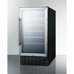 Summit 18" Wide Built-In Wine Cellar, ADA Compliant with 34 Bottle Capacity, Right Hinge, Glass Door, With Lock, 5 Extension Wine Racks, Digital Control, LED Light, Compressor Cooling, ETL Approved - SWC1840B - The Home Selection