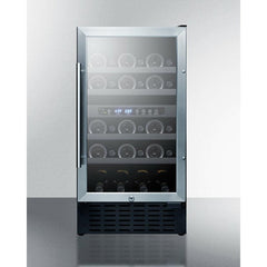 Summit 18" Wide Built-In Wine Cellar (Panel Not Included) with 28 Bottle Capacity, Right Hinge, Glass Door, With Lock, 4 Extension Wine Racks, Digital Control, LED Light, Compressor Cooling, ETL Approved - SWC182Z - The Home Selection