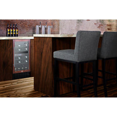 Summit 18" Wide Built-In Wine Cellar (Panel Not Included) with 28 Bottle Capacity, Right Hinge, Glass Door, With Lock, 4 Extension Wine Racks, Digital Control, LED Light, Compressor Cooling, ETL Approved - SWC182Z - The Home Selection