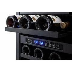 Summit 18" Wide Built-In Wine Cellar (Panel Not Included) with 28 Bottle Capacity, Right Hinge, Glass Door, With Lock, 4 Extension Wine Racks, Digital Control, LED Light, Compressor Cooling, ETL Approved - SWC182Z - The Home Selection