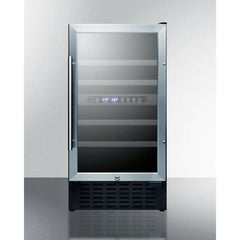 Summit 18" Wide Built-In Wine Cellar (Panel Not Included) with 28 Bottle Capacity, Right Hinge, Glass Door, With Lock, 4 Extension Wine Racks, Digital Control, LED Light, Compressor Cooling, ETL Approved - SWC182Z - The Home Selection