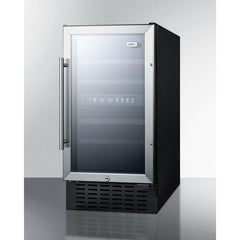Summit 18" Wide Built-In Wine Cellar (Panel Not Included) with 28 Bottle Capacity, Right Hinge, Glass Door, With Lock, 4 Extension Wine Racks, Digital Control, LED Light, Compressor Cooling, ETL Approved - SWC182Z - The Home Selection