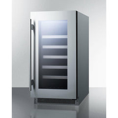 Summit 18" Wide Built-In Wine Cellar with 29 Bottle Capacity, Glass Door, Extension Wine Racks, LED Light, Digital Thermostat - CL18WC - The Home Selection
