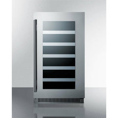 Summit 18" Wide Built-In Wine Cellar with 29 Bottle Capacity, Glass Door, Extension Wine Racks, LED Light, Digital Thermostat - CL18WC - The Home Selection