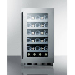 Summit 18" Wide Built-In Wine Cellar with 29 Bottle Capacity, Glass Door, Extension Wine Racks, LED Light, Digital Thermostat - CL18WC - The Home Selection