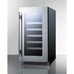 Summit 18" Wide Built-In Wine Cellar with 29 Bottle Capacity, Glass Door, Extension Wine Racks, LED Light, Digital Thermostat - CL18WC - The Home Selection