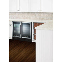 Summit 18" Wide Built-In Wine Cellar with 34 Bottle Capacity, Right Hinge, Glass Door, With Lock, 5 Extension Wine Racks, Digital Control, LED Light, Compressor Cooling, ETL Approved - SWC1840B - The Home Selection