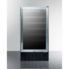 Summit 18" Wide Built-In Wine Cellar with 34 Bottle Capacity, Right Hinge, Glass Door, With Lock, 5 Extension Wine Racks, Digital Control, LED Light, Compressor Cooling, ETL Approved - SWC1840B - The Home Selection