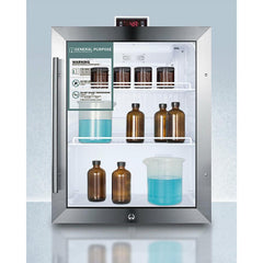Summit 19" Compact All-Refrigerator with 2.1 Cu. Ft. Capacity, 2 Wire Shelves, Right Hinge with Reversible Doors, with Door Lock, Automatic Defrost CFC Free - SCR314LDTGP - The Home Selection