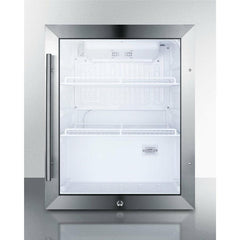 Summit 19" Compact Beverage Center with 2.1 Cu. Ft. Capacity, Double Pane Tempered Glass Door, Stainless Steel Trim, Adjustable Shelves - SCR314L - The Home Selection