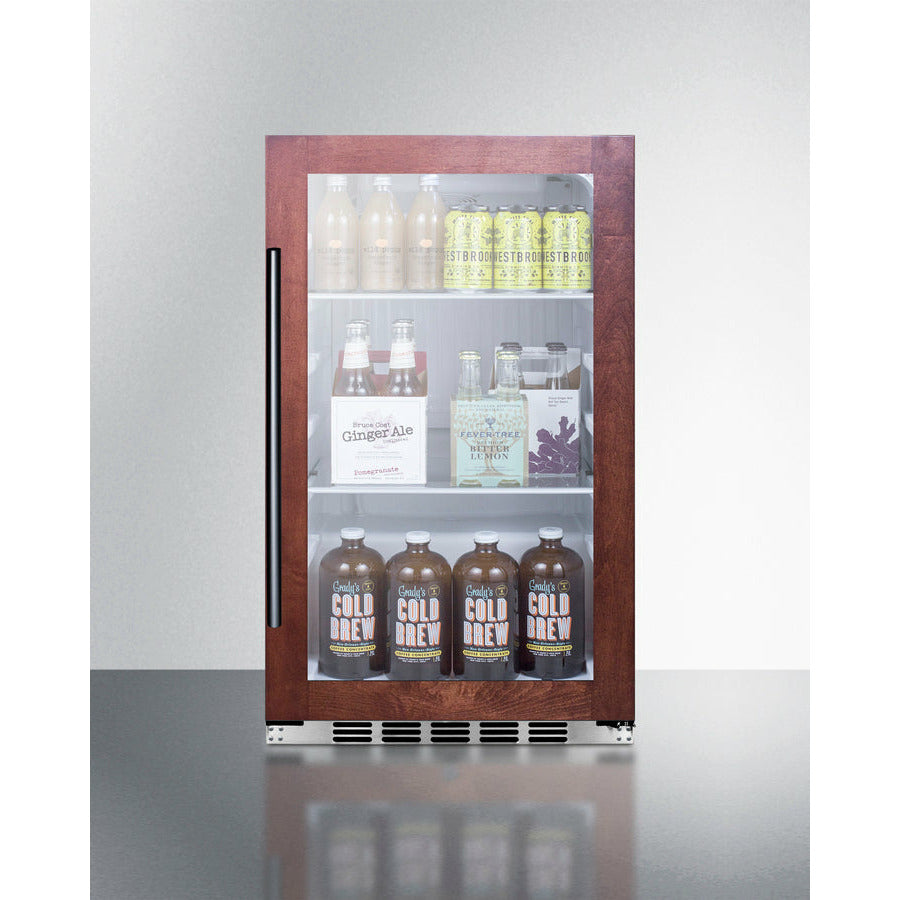 Summit 19" Shallow Depth Indoor/Outdoor Beverage Cooler with 3.13 cu. ft. Capacity Lock, 3 Shelves , Adjustable Glass Shelves, LED Lighting, Digital Thermostat, Factory Installed Lock, CFC Free, Commercially Approved - SPR489OS - The Home Selection