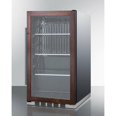 Summit 19" Shallow Depth Indoor/Outdoor Beverage Cooler with 3.13 cu. ft. Capacity Lock, 3 Shelves , Adjustable Glass Shelves, LED Lighting, Factory Installed Lock, CFC Free, Commercially Approved, Automatic Defrost - SPR488BOS - The Home Selection
