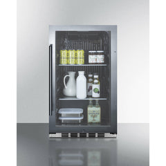 Summit 19" Shallow Depth Indoor/Outdoor Beverage Cooler with 3.13 cu. ft. Capacity Lock, 3 Shelves , Adjustable Glass Shelves, LED Lighting, Factory Installed Lock, CFC Free, Commercially Approved, Automatic Defrost - SPR488BOS - The Home Selection