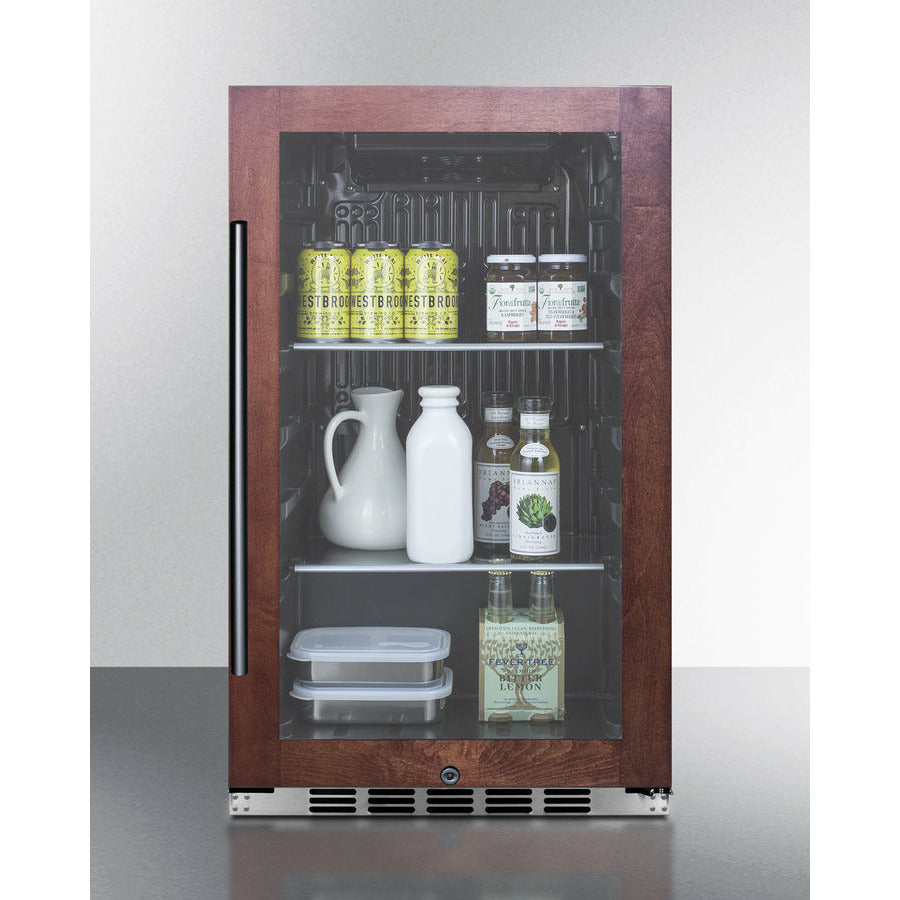 Summit 19" Shallow Depth Indoor/Outdoor Beverage Cooler with 3.13 cu. ft. Capacity Lock, 3 Shelves , Adjustable Glass Shelves, LED Lighting, Factory Installed Lock, CFC Free, Commercially Approved, Automatic Defrost - SPR488BOS - The Home Selection