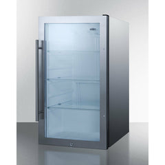 Summit 19" Shallow Depth Indoor/Outdoor Beverage Cooler with 3.13 cu. ft. Capacity Reversible Door, Lock, 3 Shelves , Adjustable Glass Shelves, LED Lighting, Digital Thermostat, Factory Installed Lock, CFC Free, Commercially Approved - SPR489OS - The Home Selection