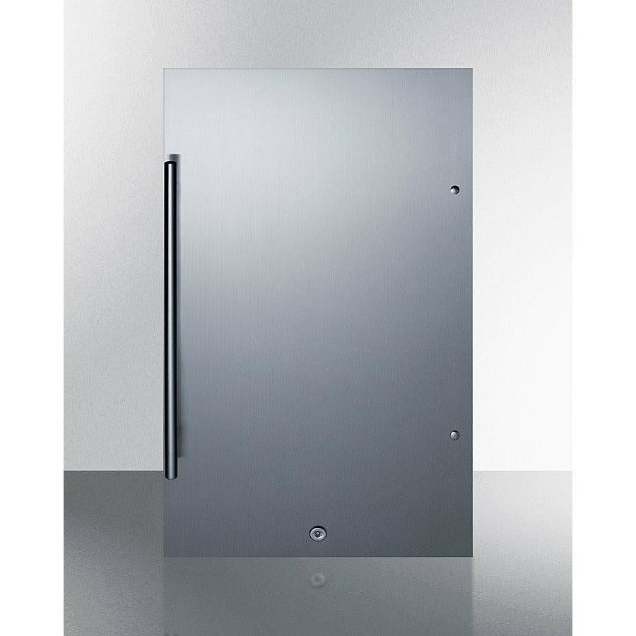 Summit 19" Shallow Depth Outdoor Built-In All-Refrigerator, ADA Compliant - with 3.13 cu. ft. Capacity, 3 Glass Shelves, Right Hinge with Reversible Doors, with Door Lock, Automatic Defrost Energy Star Certified - SPR196OSADA - The Home Selection