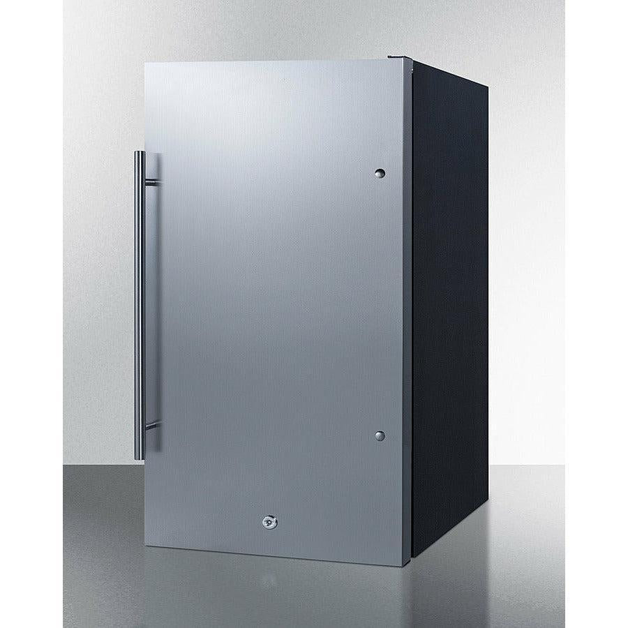 Summit 19" Shallow Depth Outdoor Built-In All-Refrigerator, ADA Compliant - with 3.13 cu. ft. Capacity, 3 Glass Shelves, Right Hinge with Reversible Doors, with Door Lock, Automatic Defrost Energy Star Certified - SPR196OSADA - The Home Selection
