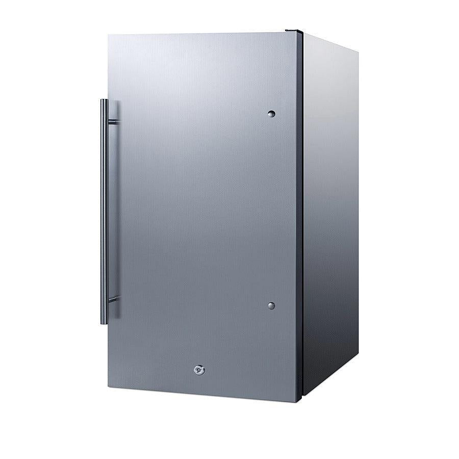 Summit 19" Shallow Depth Outdoor Built-In All-Refrigerator with 3.13 cu. ft. Capacity, 3 Glass Shelves, Right Hinge with Reversible Doors, with Door Lock, Automatic Defrost Energy Star Certified - SPR196OS - The Home Selection