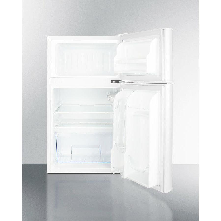 Summit 19" Wide MOMCUBE™ Refrigerator-Freezer with 3.2 cu. ft. Capacity, Glass Right Hinge with Reversible Doors, Crisper Drawer, Cycle Defrost, Energy Star Certified, CFC Free, MOMCUBE, Breast Milk Storage in White - CP34WMC - The Home Selection