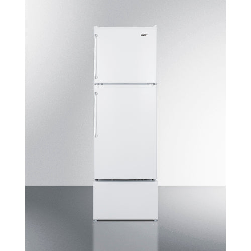 Summit 19" Wide Refrigerator-Freezer For Senior Living with 4.8 cu. ft. Total Capacity, 2 Wire Shelves, 1.1 cu. ft. Freezer Capacity, Right Hinge, Crisper Drawer, Frost Free Defrost - FF711ESAL - The Home Selection