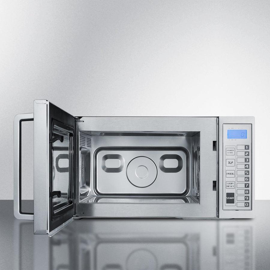 Summit 20" Microwave 0.9 cu. ft.with 1,000 Cooking Watts, Variable Power Levels, Digital Keypad and Stainless Steel Interior/Exterior - SCM1000SS - The Home Selection